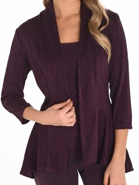 Frank Lyman Design Plum Open-Front Knit Cardigan. NWOT. Size 12